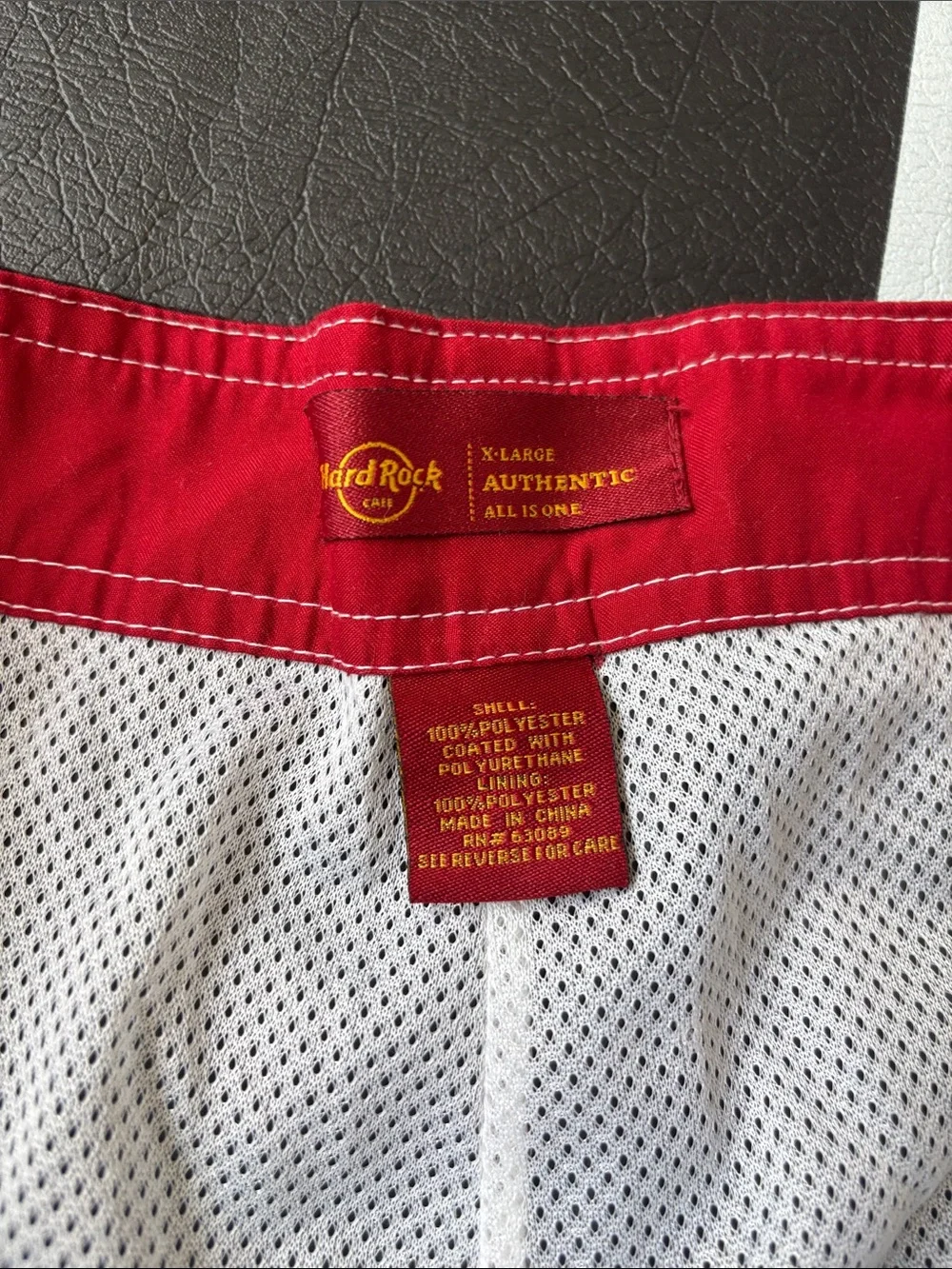 Hard Rock Cafe Black Red and White Men’s Swim Board Shorts